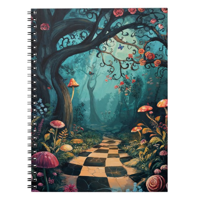 Akvarell Whimsical Wonderland-stig Anteckningsbok (Framsidan)
