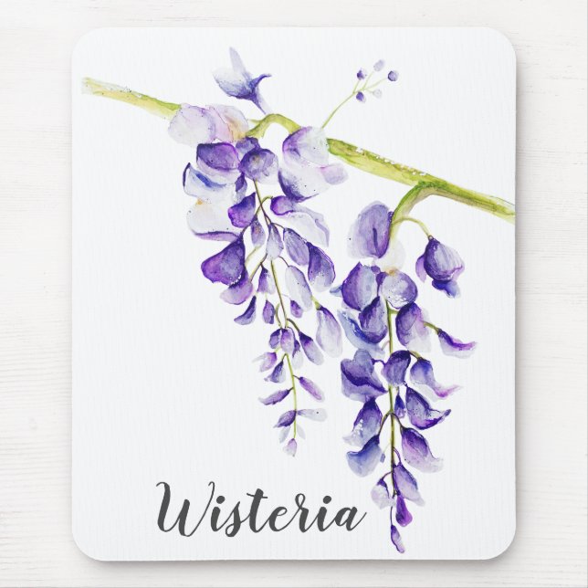 Akvarell Wisteria Botanisk Musmatta (Framsidan)