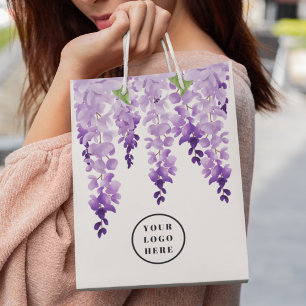 Akvarell Wisteria Personlig Logotyp Företag
