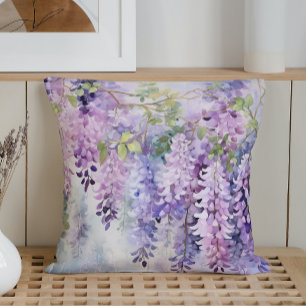 Akvarell Wisteria Viskar Kudde