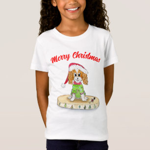 Akvarell Xmas Cavalier King Charles Spaniel   T Shirt