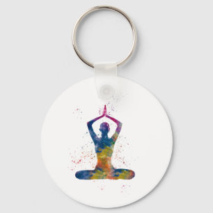 akvarell yoga nyckelring