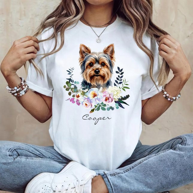 Akvarell Yorkshire Terrier T Shirt (Skapare uppladdad)