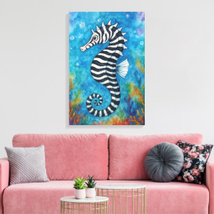 Akvarell Zebrahavslev Canvastryck