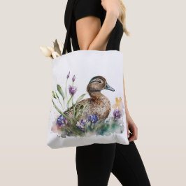 Akvarelland i blommor tygkasse