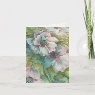 Akvarellanemoner Blommor Tänker på dig Tack Kort