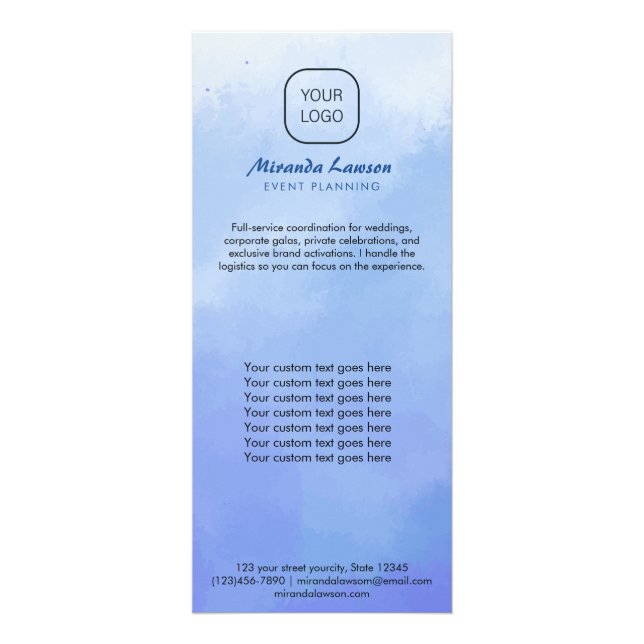 Akvarellbakgrund  reklamkort (Framsidan)