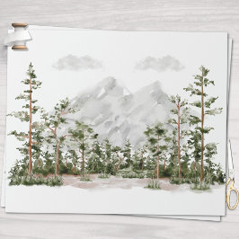 Akvarellberg och skog presentpapper