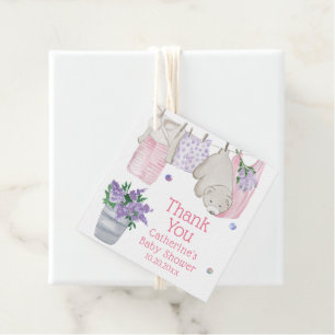 Akvarellbjörn Tvättdag Baby Shower Gåvor Etiketter