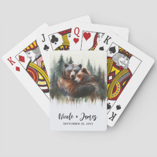 Akvarellbjörnar & Träd Rustik Wilderness Casinokort