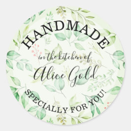 Akvarellblad HANDGJorda för dig | Etsningspresente Runt Klistermärke