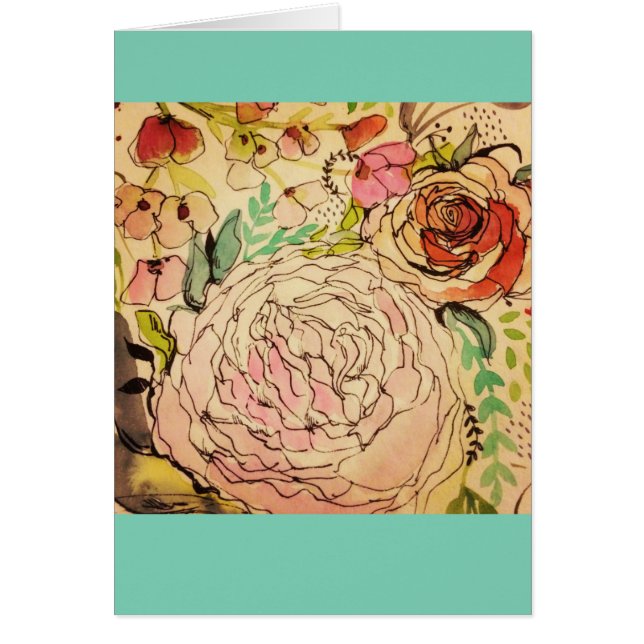 Akvarellblom 1 OBS kort (Framsidan)