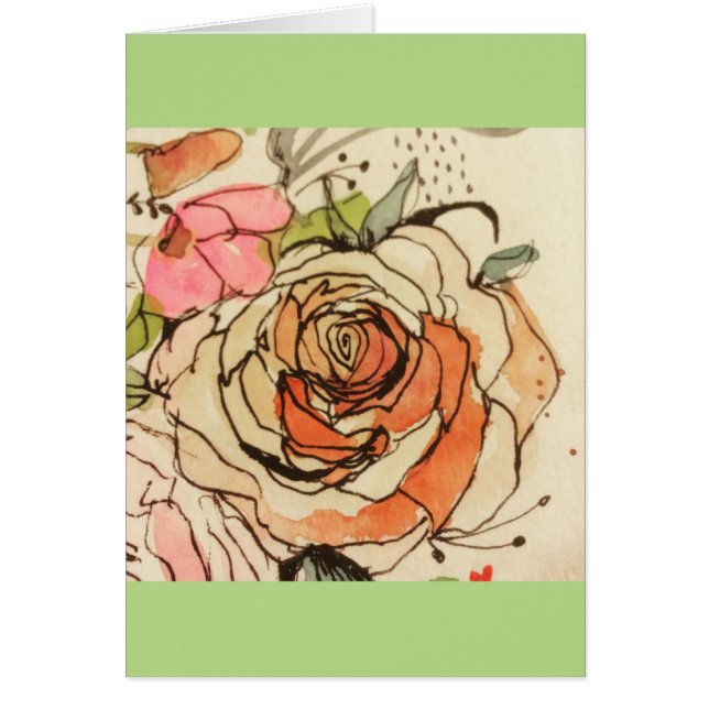 Akvarellblom 3 hälsningskort (Framsidan)