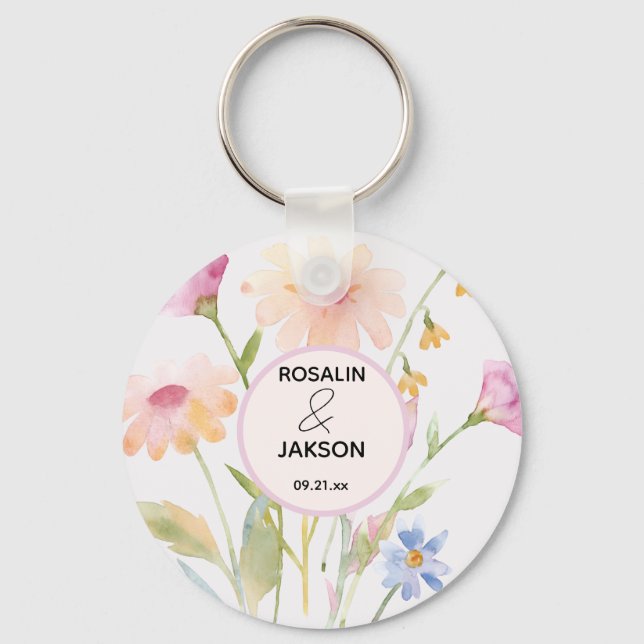 akvarellblomma redigerbar nyckelring (Framsida)