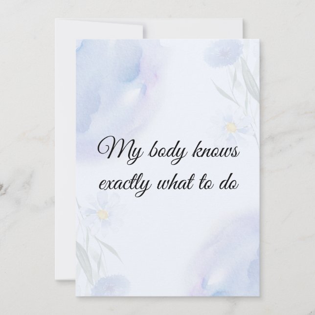 Akvarellblommig medveten affirmationskonst julkort (Framsida)