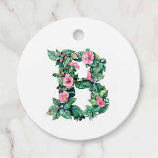 Akvarellblommig monogram B (namn kan anpassas) Gåvor Etiketter