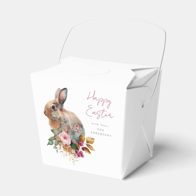 Akvarellblommig påsk presentaskar (Framsidan Sidan)