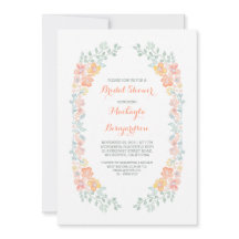 akvarellblommig söt krans bröllopsdusch