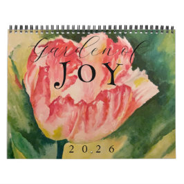 Akvarellblommor 12-månaders kalender