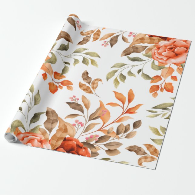 Akvarellblommor 1 presentpapper (Utrullad)