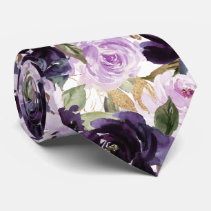 Akvarellblommor Aubergine Lila Lilakrosor Slips