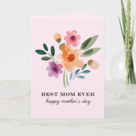 Akvarellblommor Bästa mamma någonsin Mors dag Kort
