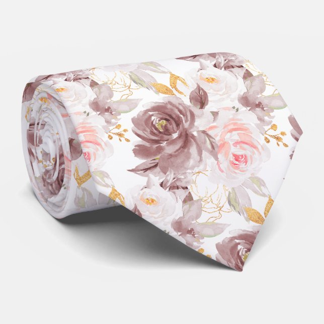 Akvarellblommor dammig rosa rosor   slips (Rullad)