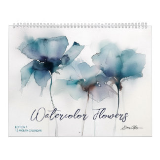Akvarellblommor: Edition 1 Kalender