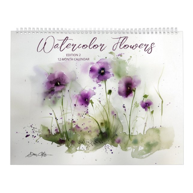 Akvarellblommor: Edition 2 Kalender (Omslag)