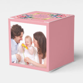 Akvarellblommor - Guldram 10 + din text Presentaskar