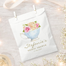 Akvarellblommor i tekopp Bröllopsdusch