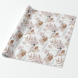 Akvarellblommor Inpackningspapper Ark Presentpapper