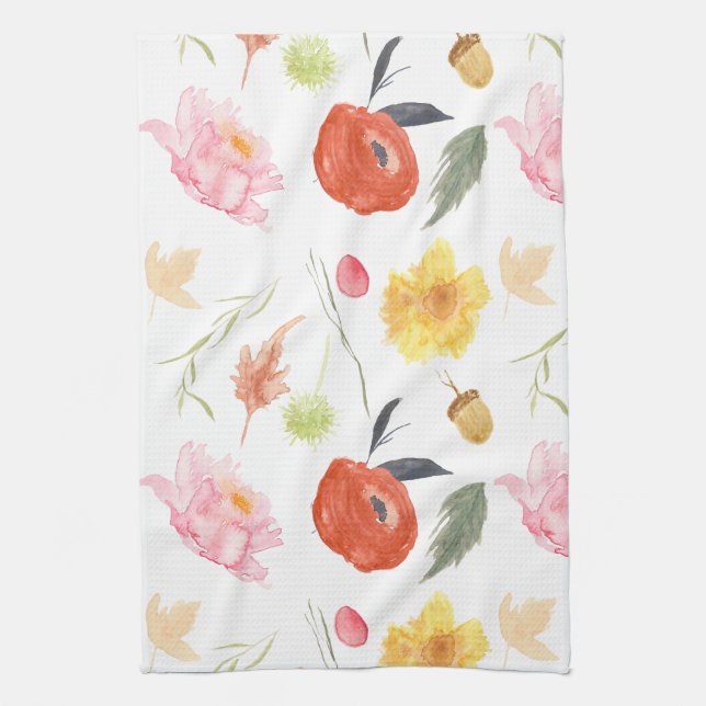 Akvarellblommor Kökshandduk (Vertikal)