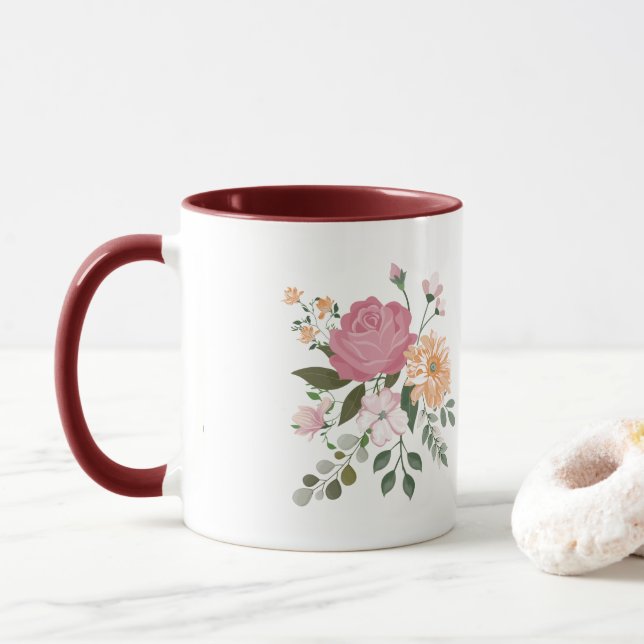 Akvarellblommor  mugg (Med munk)