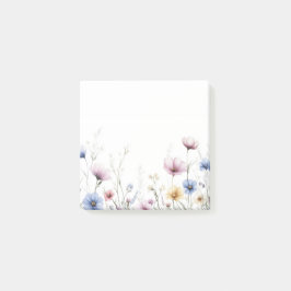 Akvarellblommor Nedre Kant Vilda Blommor Post-it Block