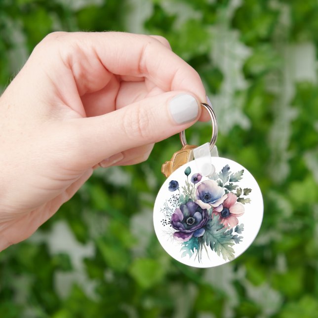 Akvarellblommor  nyckelring (Hand)
