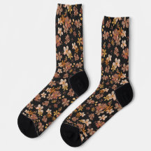 Akvarellblommor på svart blommönster