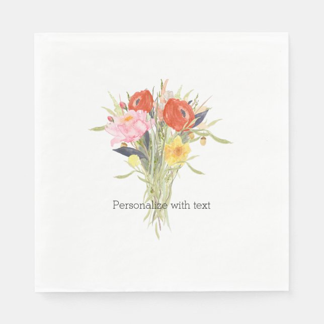 Akvarellblommor Pappersservett (Framsidan)