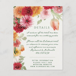 Akvarellblommor Sälggrön Trädgårdsbröllop Tilläggskort