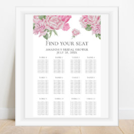 Akvarellblommor sittplan poster