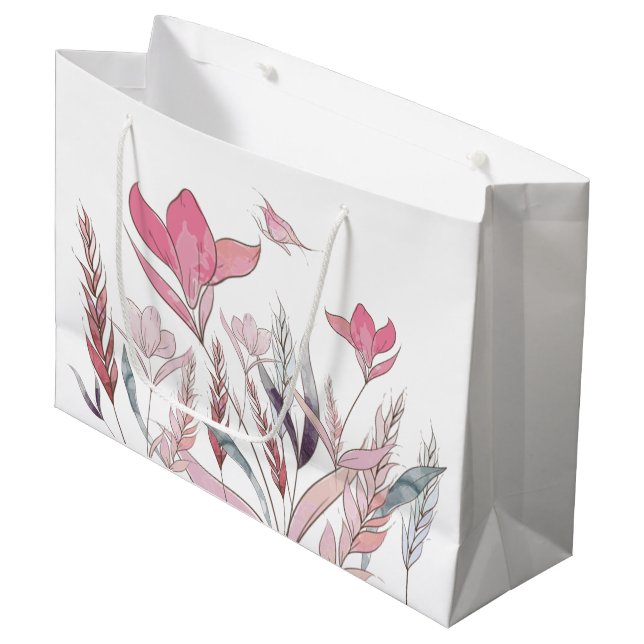 Akvarellblommor Stor presentpåse – Blommig fest (Framsidan Vinklad)