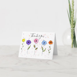 Akvarellblommor Tack Kort