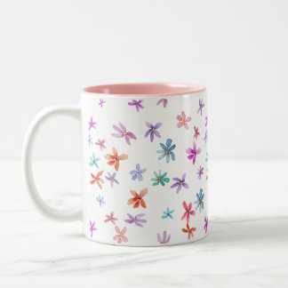 Akvarellblommor Två-Tonad Mugg