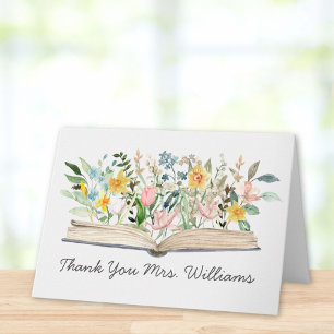 Akvarellbok Blomma Blommig Tacksamhet mot Lärare Kort
