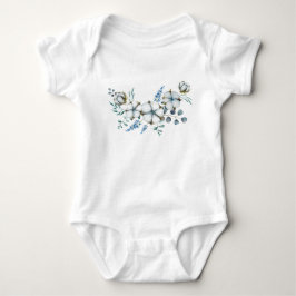 Akvarellbomull blommor och eukalyptus t shirt