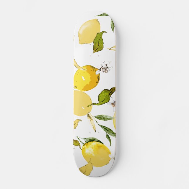 Akvarellcitroner 17 mini skateboard bräda 18,5 cm (Framsida)