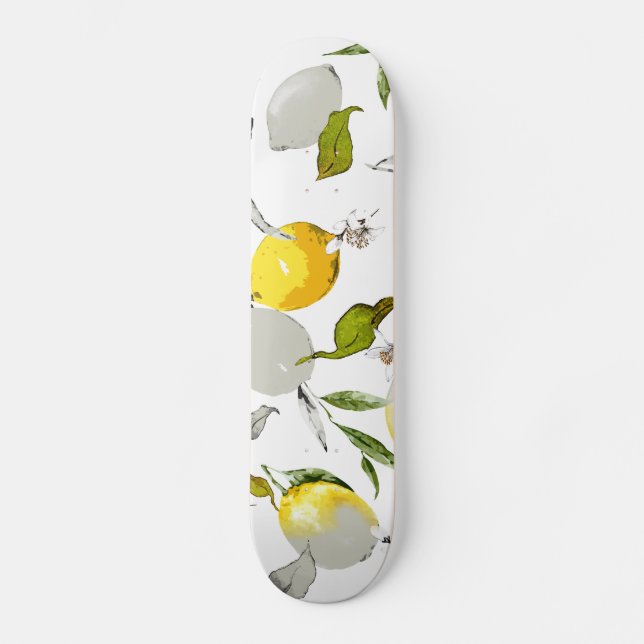 Akvarellcitroner 20 mini skateboard bräda 18,5 cm (Framsida)