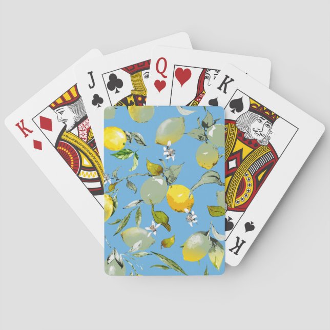 Akvarellcitroner 26 casinokort (Baksidan)