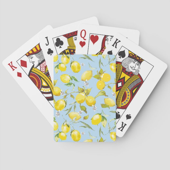 Akvarellcitroner 4 casinokort (Baksidan)