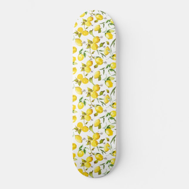 Akvarellcitroner 5 mini skateboard bräda 18,5 cm (Framsida)